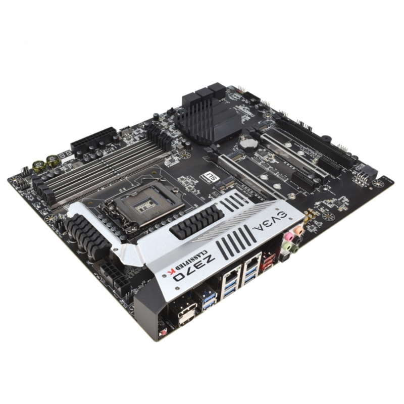 Материнские платы EVGA Z370 Classified K, Intel Z370, ATX, 4xDDR4-4133MHz Dual Channel, Max 64GB, 3xPCI-Ex16, 6xSATA3 (RAID 0/1/5/10/JBOD), 1xM.2 Key