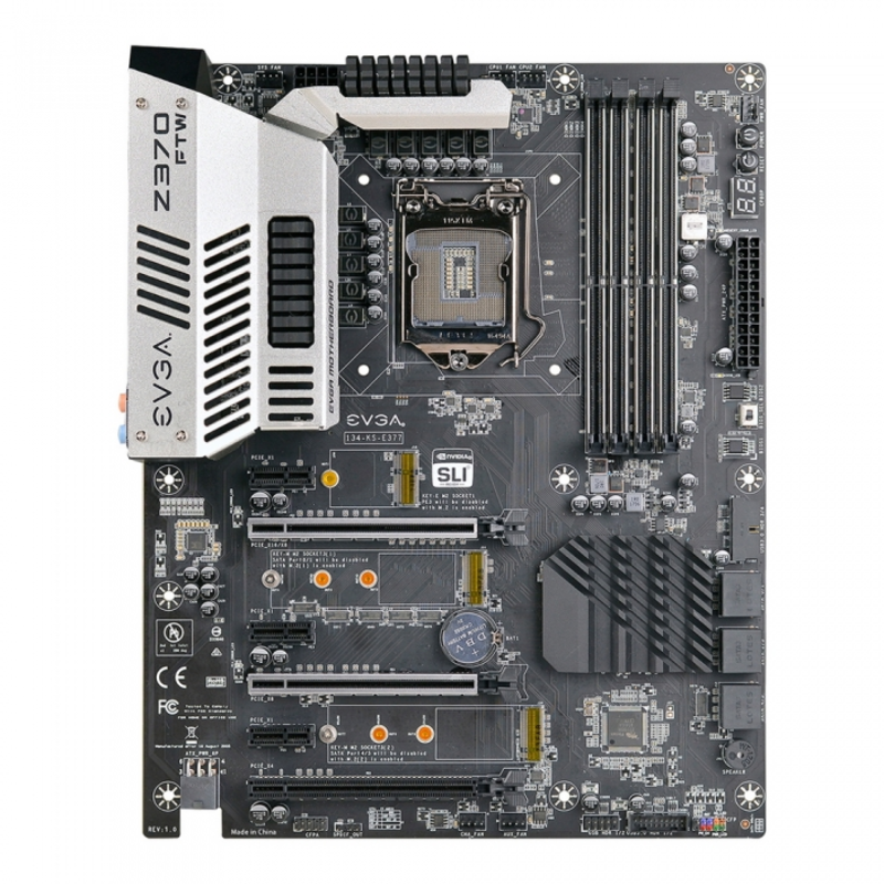 Материнские платы EVGA Z370 FTW, S1151, Intel Z370, ATX, 4xDDR4-4133MHz Dual Channel, Max 64GB, 3xPCI-Ex16, 6xSATA3 (RAID 0/1/5/10/JBOD), Giga Lan, Au