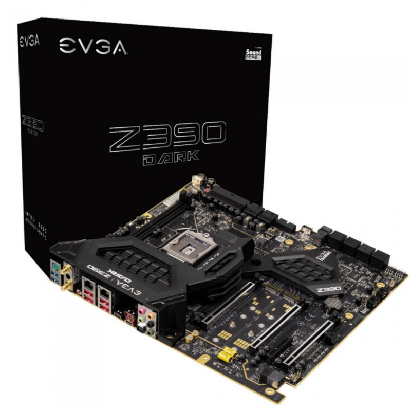Материнские платы EVGA Z390 DARK, S1151, intel Z390, E-ATX, 2xDDR4-4600MHz Dual Channel, Max 32GB, 3xPCI-Ex16, 1xPCI-Ex4, 8xSATA3 (RAID 0/1/5/10), 2xG