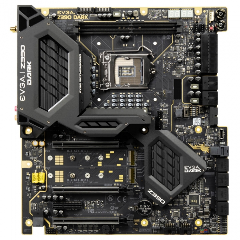 Материнские платы EVGA Z390 DARK, S1151, intel Z390, E-ATX, 2xDDR4-4600MHz Dual Channel, Max 32GB, 3xPCI-Ex16, 1xPCI-Ex4, 8xSATA3 (RAID 0/1/5/10), 2xG