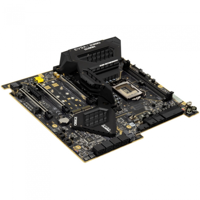 Материнские платы EVGA Z390 DARK, S1151, intel Z390, E-ATX, 2xDDR4-4600MHz Dual Channel, Max 32GB, 3xPCI-Ex16, 1xPCI-Ex4, 8xSATA3 (RAID 0/1/5/10), 2xG