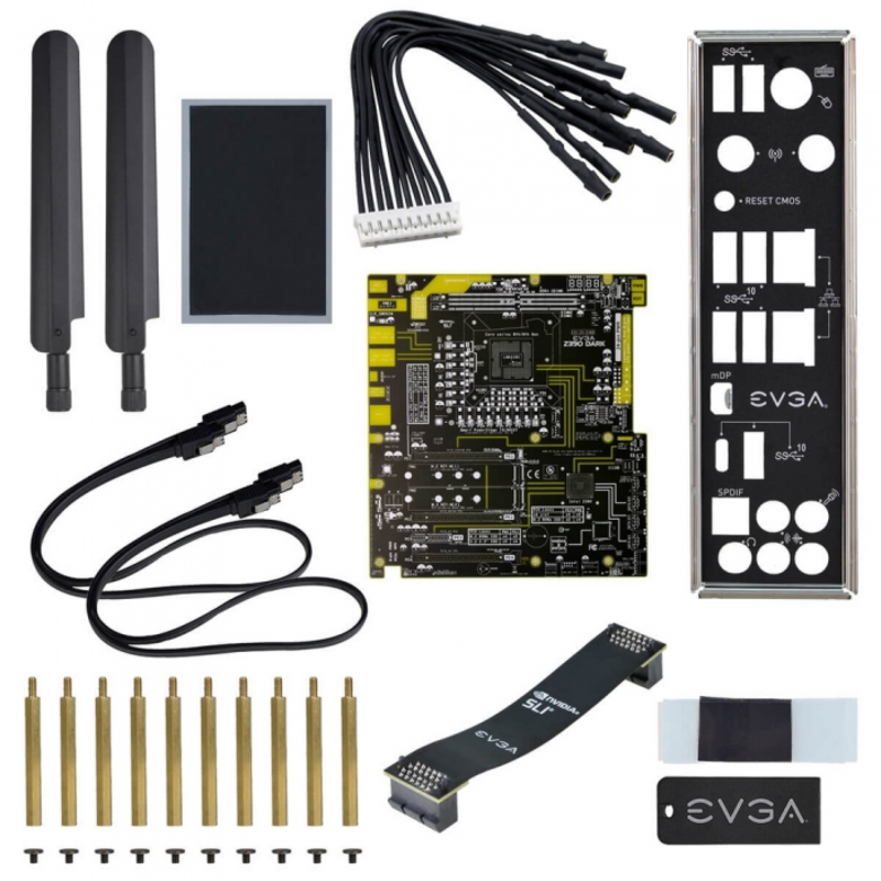 Материнские платы EVGA Z390 DARK, S1151, intel Z390, E-ATX, 2xDDR4-4600MHz Dual Channel, Max 32GB, 3xPCI-Ex16, 1xPCI-Ex4, 8xSATA3 (RAID 0/1/5/10), 2xG