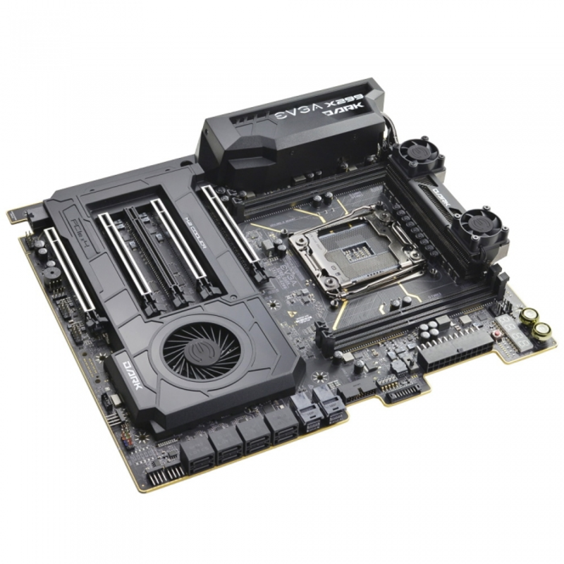 Материнские платы EVGA X299 DARK, S2066, Intel X299, E-ATX, 4xDDR4-4000MHz Quad-Channel, Max 64GB, 5xPCI-Ex16, 1xPCI-Ex4, 6xSATA3+2xASMedia 3.0 (RAID