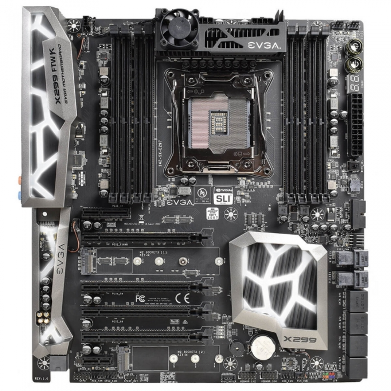 Материнские платы EVGA X299 FTW K, S2066, Intel X299, E-ATX, 8xDDR4-3200MHz Quad-Channel, Max 128GB, 4xPCI-Ex16, 1xPCI-Ex4, 1xPCI-Ex1, 8xSATA3 (RAID 0