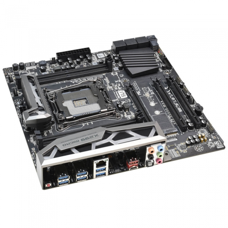 Материнские платы EVGA X299 MICRO ATX, S2066, Intel X299, mATX, 4xDDR4-3600MHz Quad Channel, Max 64GB, 3xPCI-Ex16, 6xSATA3, 1xM.2 Key E+1xM.2 Key M, G