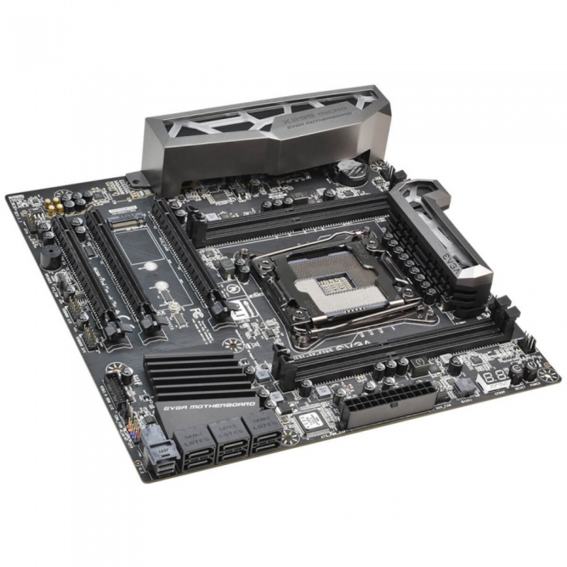 Материнские платы EVGA X299 MICRO ATX, S2066, Intel X299, mATX, 4xDDR4-3600MHz Quad Channel, Max 64GB, 3xPCI-Ex16, 6xSATA3, 1xM.2 Key E+1xM.2 Key M, G