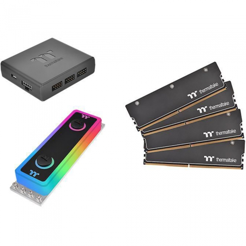 Память Thermaltake 32GB Thermaltake DDR4 3200 DIMM WaterRam RGB Gaming Memory CL-W252-CA00SW-A Non-ECC, CL16, 1.35V, 4xHeat Shield, 1xMemory Water Blo
