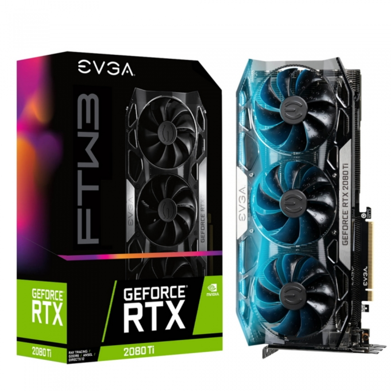 Видеокарты EVGA RTX 2080 Ti FTW3 GAMING, PCI-Ex16 3.0, 11GB, GDDR6, 352bit, HDMI/3xDP/USB Type-C (11G-P4-2483-KR) RTL {4}