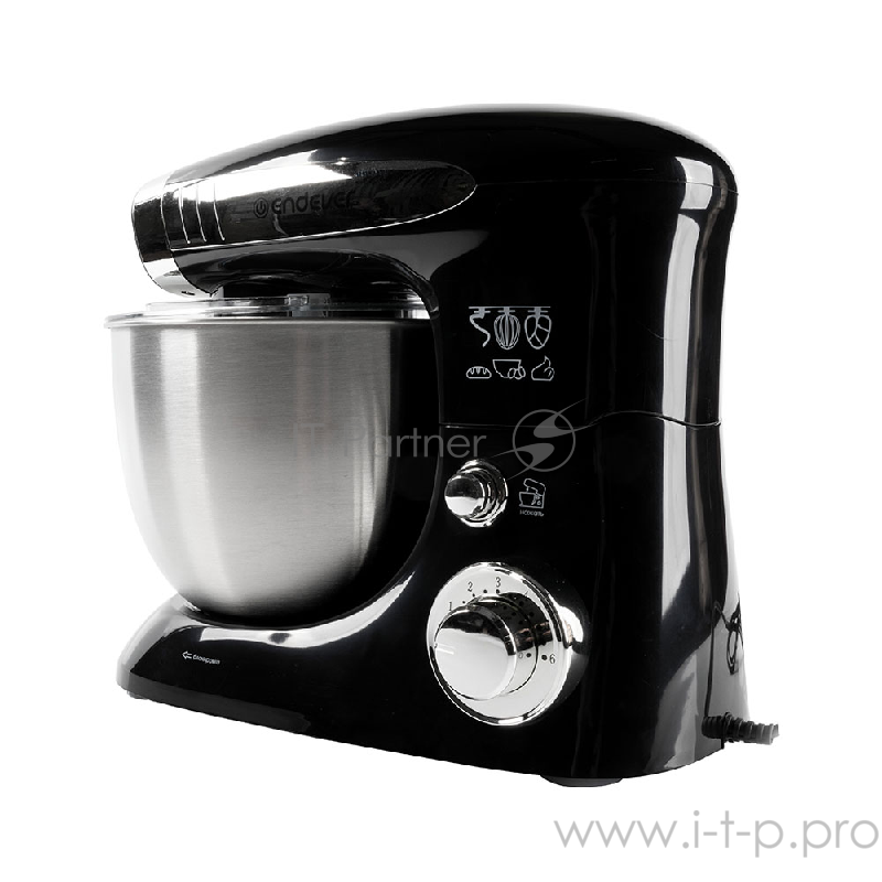 Миксер стационарный Endever Sigma-18, 1000 Вт., планетарный, многофункциональный, стальная чаша 4 л., регулировка скорости, черный