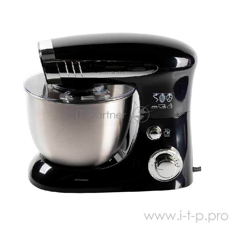 Миксер стационарный Endever Sigma-18, 1000 Вт., планетарный, многофункциональный, стальная чаша 4 л., регулировка скорости, черный