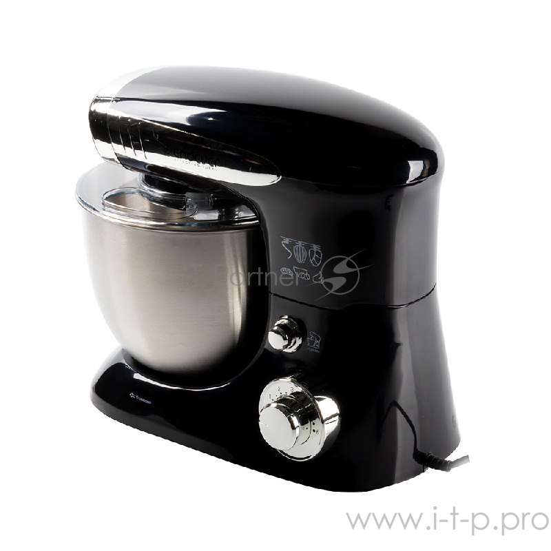 Миксер стационарный Endever Sigma-18, 1000 Вт., планетарный, многофункциональный, стальная чаша 4 л., регулировка скорости, черный