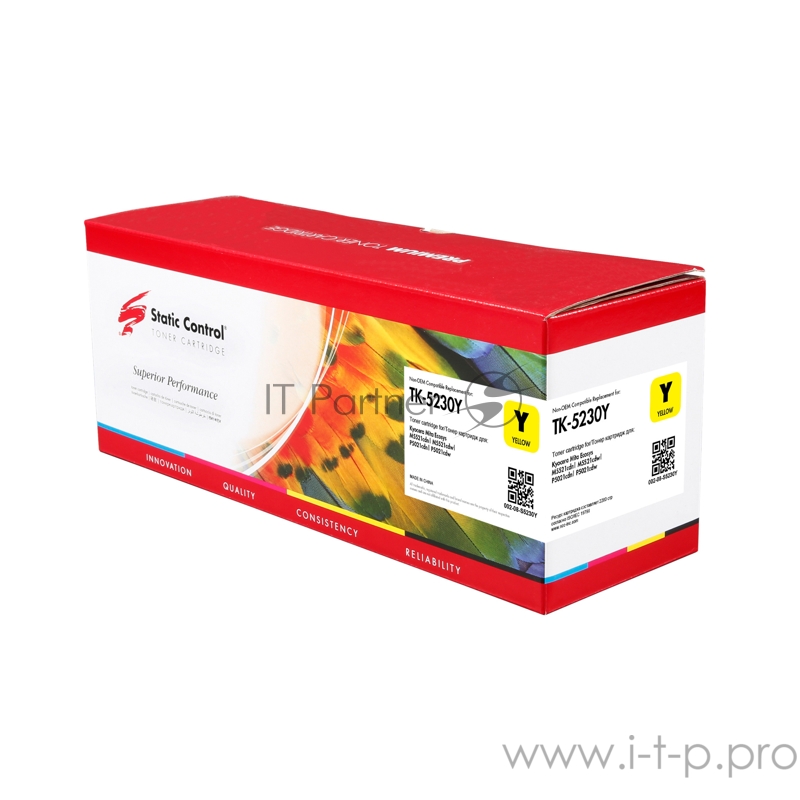 Тонер-картридж лазерный Static Control 002-08-S5230Y TK-5230Y желтый (2600стр.) для Kyocera Ecosys M5521cdn/M5521cdw/P5021cdn/P50