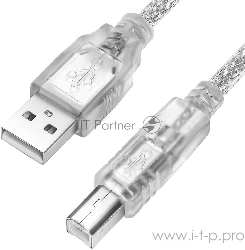 Greenconnect Кабель 0.75m USB 2.0, AM/BM, прозрачный, 28/26 AWG, Premium, экран, армированный, морозостойкий, GCR-51051 Greenconnect Кабель 0.75m USB 2.0, AM/BM, прозрачный, 28/26 AWG, Premium, экран, армированный, морозостойкий, GCR-51051