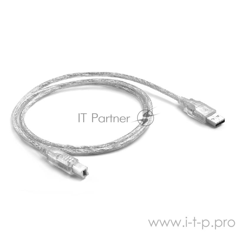 Greenconnect Кабель 0.75m USB 2.0, AM/BM, прозрачный, 28/26 AWG, Premium, экран, армированный, морозостойкий, GCR-51051 Greenconnect Кабель 0.75m USB 2.0, AM/BM, прозрачный, 28/26 AWG, Premium, экран, армированный, морозостойкий, GCR-51051