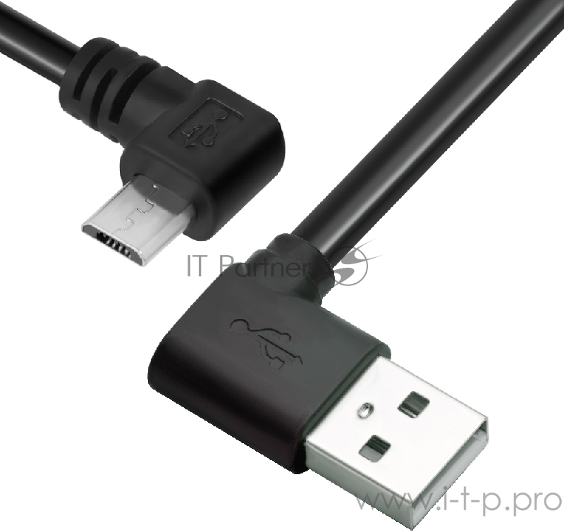 Greenconnect Кабель micro USB 2.0 0.3m черный, угловой двухсторонний AM/угловой microB 5pin, 28/28 AWG, GCR-AUAD8AMCB6-BB2S-0.3m, экран, армированный, морозостойкий Greenconnect Кабель micro USB 2.0 0.3m черный, угловой двухсторонний AM/угловой mic