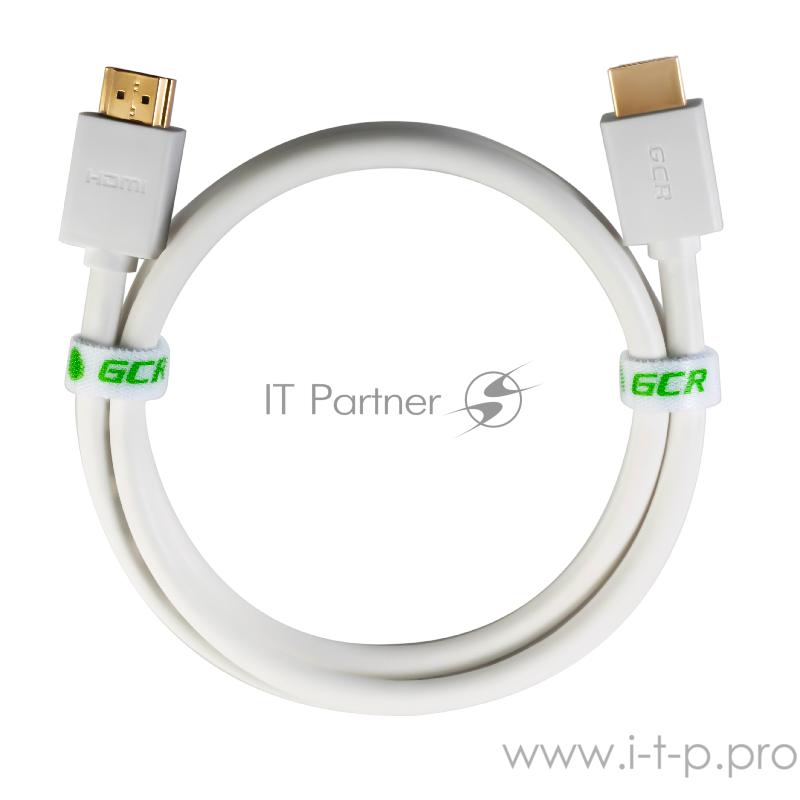 Кабель Greenconnect Кабель 0.5m v2.0 HDMI M/M белый, OD7.3mm, 28/28 AWG, позолоченные контакты, Ethernet 18.0 Гбит/с, 3D, 4K, тройной экран (GCR-HM761-0.5m)