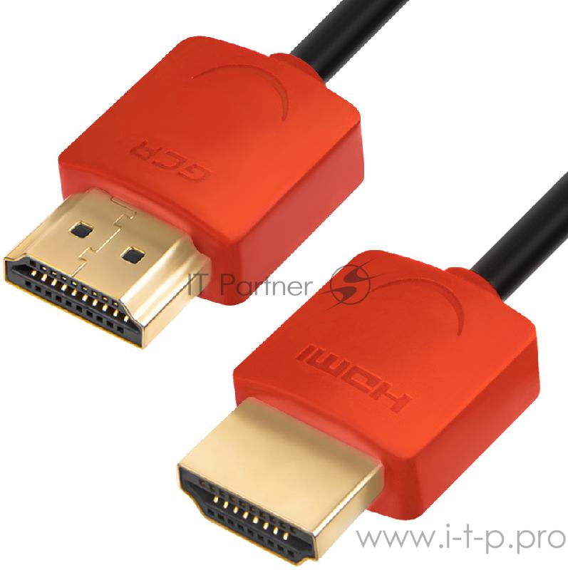 Greenconnect Кабель SLIM 1.5m HDMI 2.0, красные коннекторы Slim, OD3.8mm, HDR 4:2:2, Ultra HD, 4K 60 fps 60Hz, 3D, AUDIO, 18.0 Гбит/с, 32/32 AWG, GCR-51214 Greenconnect Кабель SLIM 1.5m HDMI 2.0, красные коннекторы Slim, OD3.8mm, HDR 4:2:2, Ultra HD,