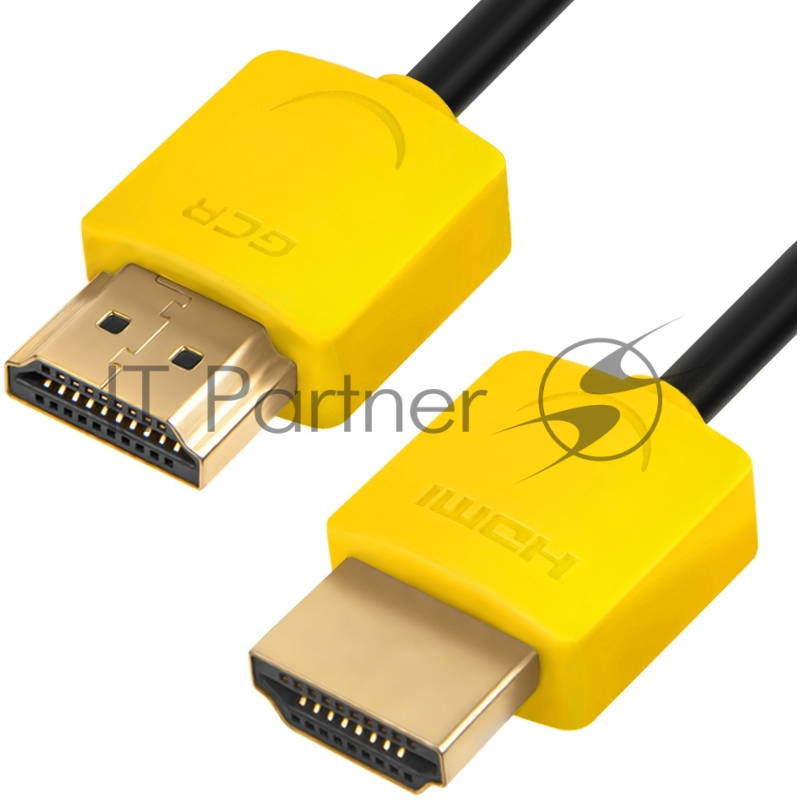 Greenconnect Кабель SLIM 1.5m HDMI 2.0, желтые коннекторы Slim, OD3.8mm, HDR 4:2:2, Ultra HD, 4K 60 fps 60Hz, 3D, AUDIO, 18.0 Гбит/с, 32/32 AWG, GCR-51575 Greenconnect Кабель SLIM 1.5m HDMI 2.0, желтые коннекторы Slim, OD3.8mm, HDR 4:2:2, Ultra HD, 4