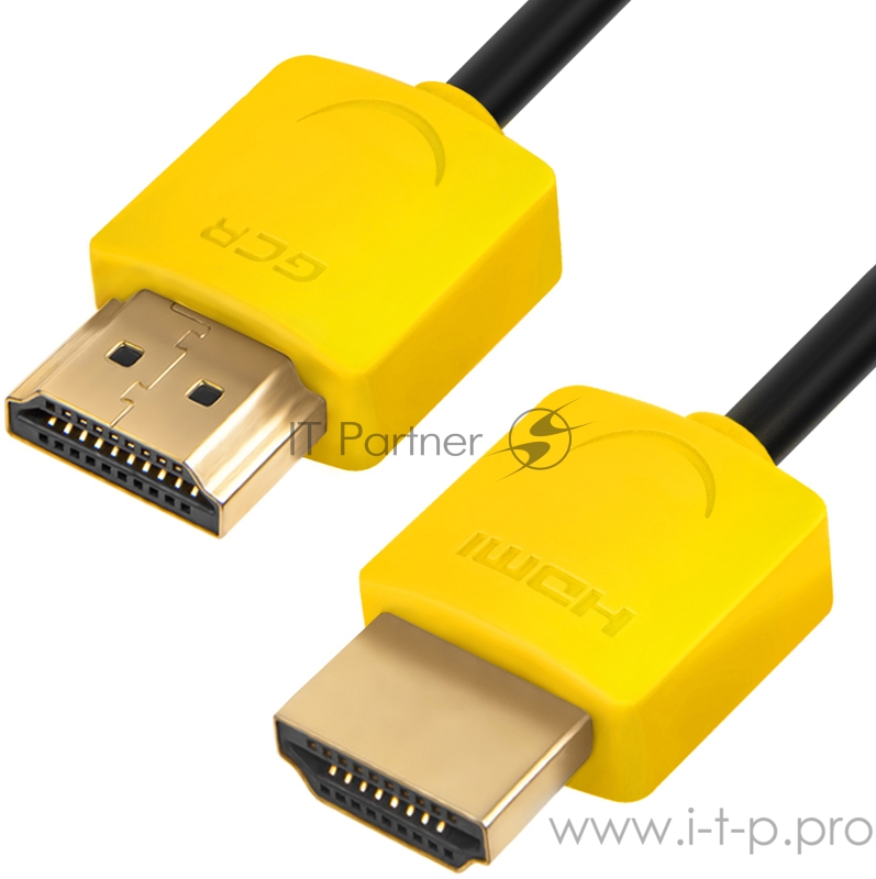 Greenconnect Кабель SLIM 1.0m HDMI 2.0, желтые коннекторы Slim, OD3.8mm, HDR 4:2:2, Ultra HD, 4K 60 fps 60Hz, 3D, AUDIO, 18.0 Гбит/с, 32/32 AWG, GCR-51574 Greenconnect Кабель SLIM 1.0m HDMI 2.0, желтые коннекторы Slim, OD3.8mm, HDR 4:2:2, Ultra HD, 4