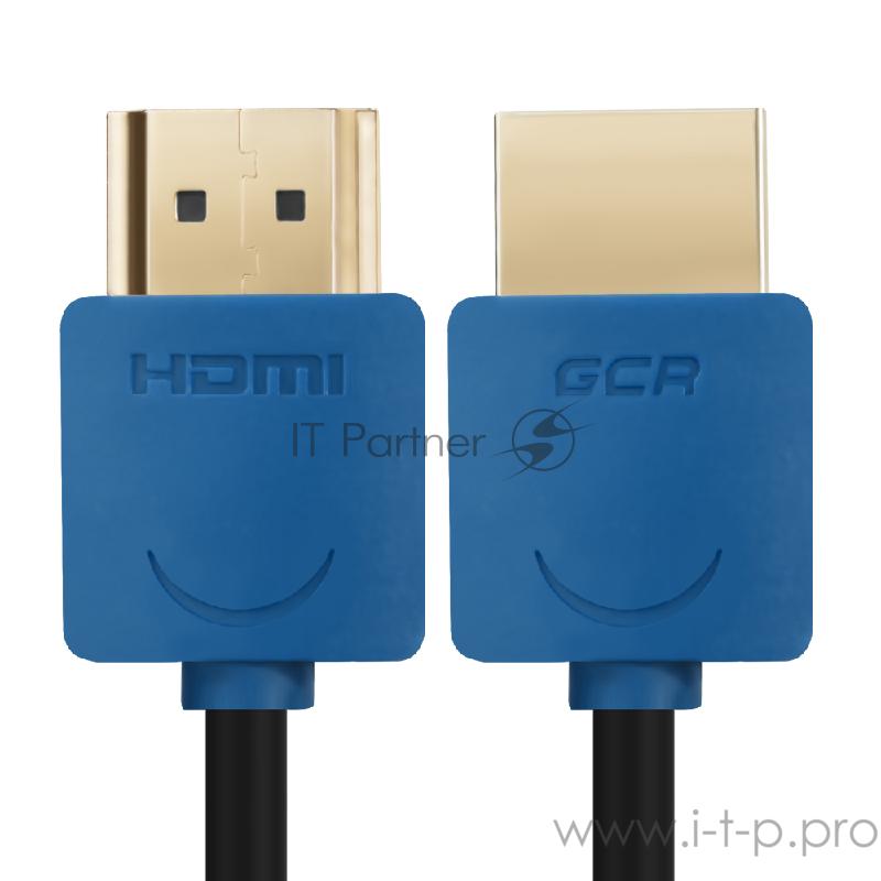 Greenconnect Кабель SLIM 0.5m HDMI 2.0, синие коннекторы Slim, OD3.8mm, HDR 4:2:2, Ultra HD, 4K 60 fps 60Hz, 3D, AUDIO, 18.0 Гбит/с, 32/32 AWG, GCR-51585 Greenconnect Кабель SLIM 0.5m HDMI 2.0, синие коннекторы Slim, OD3.8mm, HDR 4:2:2, Ultra HD, 4K