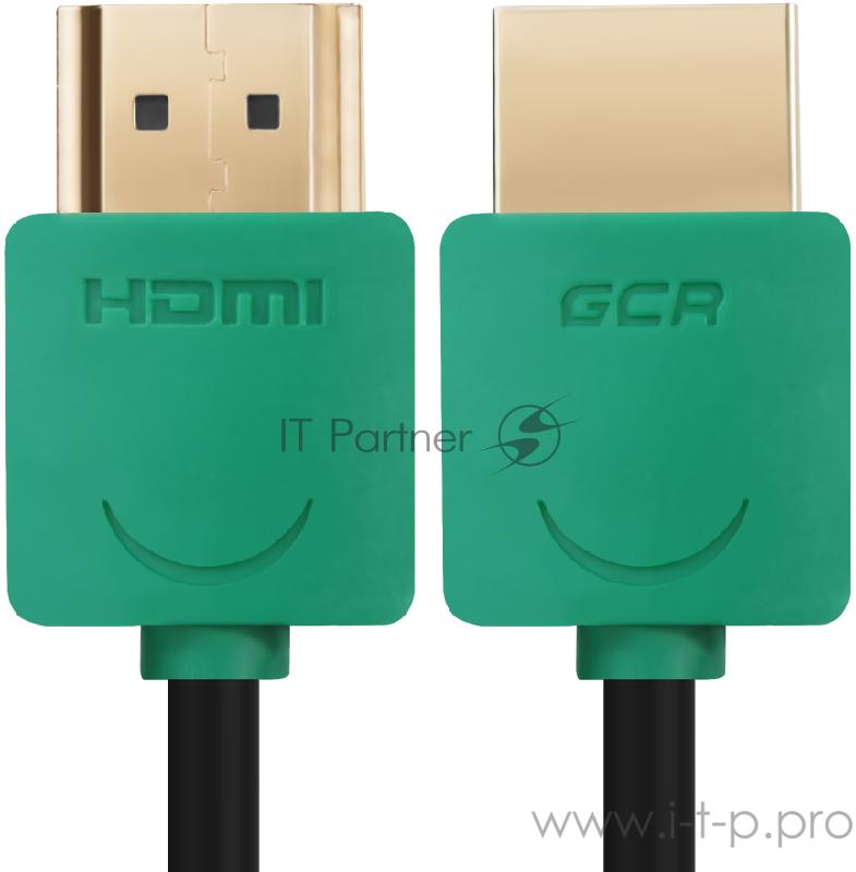 Greenconnect Кабель SLIM 0.5m HDMI 2.0, зеленые коннекторы Slim, OD3.8mm, HDR 4:2:2, Ultra HD, 4K 60 fps 60Hz, 3D, AUDIO, 18.0 Гбит/с, 32/32 AWG, GCR-51579 Greenconnect Кабель SLIM 0.5m HDMI 2.0, зеленые коннекторы Slim, OD3.8mm, HDR 4:2:2, Ultra HD,