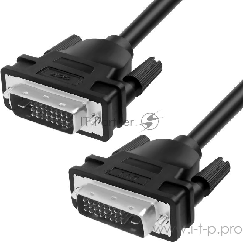 Greenconnect Кабель DVI-D 10.0m, черный, позолоченные контакты, ферритовое кольцо, OD 8.5mm, 28/28 AWG, DVI/DVI, 25M/25M, GCR-DM2DMC2-10.0m, двойной экран Greenconnect Кабель DVI-D 10.0m, черный, позолоченные контакты, ферритовое кольцо, OD 8.5mm, 28