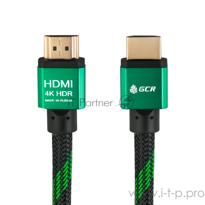 Greenconnect Кабель 2.0m HDMI версия 2.0, HDR 4:2:2, Ultra HD, 4K 60 fps 60Hz/5K*30Hz, 3D, AUDIO, 18.0 Гбит/с, 28/28 AWG, OD7.3mm, тройной экран, BICOLOR нейлон, AL корпус зеленый, GCR-51486 Greenconnect Кабель 2.0m HDMI версия 2.0, HDR 4:2:2, Ultra