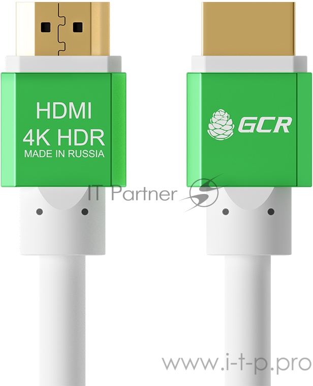 Greenconnect Кабель 1.0m HDMI версия 2.0, HDR 4:2:2, Ultra HD, 4K 60 fps 60Hz/5K*30Hz, 3D, AUDIO, 18.0 Гбит/с, 28/28 AWG, OD7.3mm, тройной экран, белый, AL корпус зеленый, GCR-51295 Greenconnect Кабель 1.0m HDMI версия 2.0, HDR 4:2:2, Ultra HD, 4K 60
