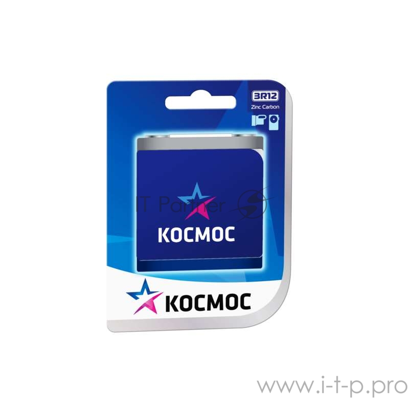 Элемент питания солевой квадрат 3R12 1BL (блист.1шт) Космос KOC3R121BL