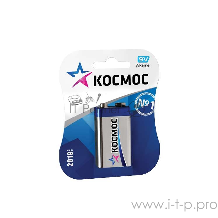 Элемент питания алкалиновый крона LR 6LR61 Максимум BP-1 (блист.1шт) Космос KOC6LR61MAX1BL