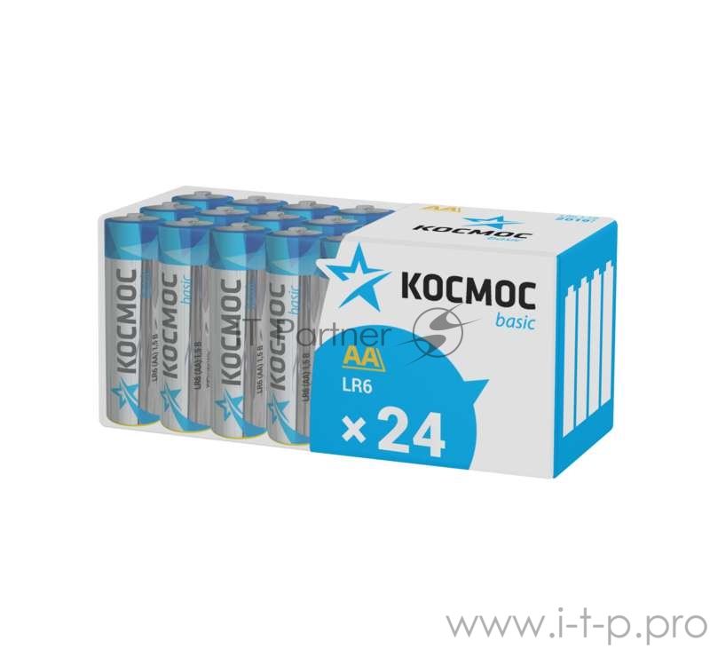 Элемент питания алкалиновый LR6 пласт. бокс (уп.24шт) Космос KOCLR6_24BOX