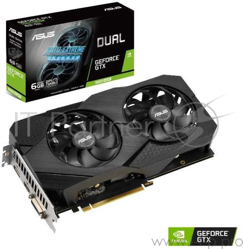 Видеокарта Asus PCI-E DUAL-GTX1660S-6G-EVO nVidia GeForce GTX 1660SUPER 6144Mb 192bit GDDR6 1530/14002 DVIx1/HDMIx1/DPx1/HDCP Ret