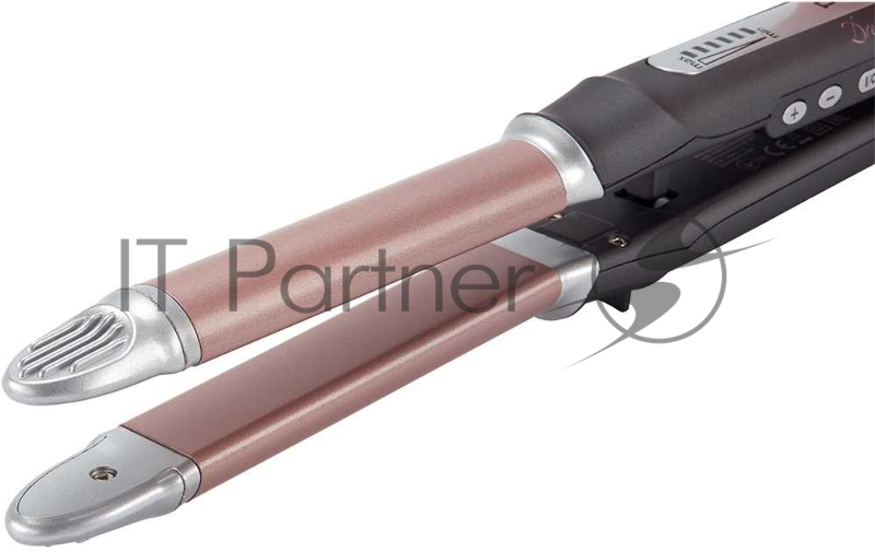 Щипцы для выпрямления и завивки 2 в 1, POLARIS PHS2210KTi маренго/розовый LED терморегулятор