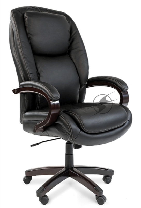 Офисное кресло Chairman 408 Россия кожа+PU черный