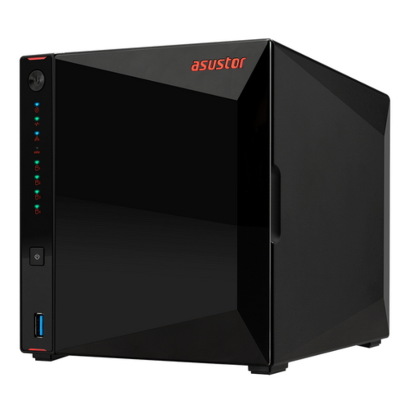 Сетевое хранилище ASUSTOR AS5304T 4-Bay NAS/Media player/Intel Celeron J4105 1.5GHz, up to 2.5 GHz(Quad-Core), 4GB SO-DIMM DDR4, noHDD(HDD,SSD),/2x2,5GbE(LAN)/ camera license 90IX0181-BW3S10