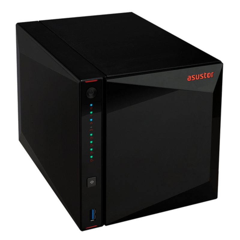 Сетевое хранилище ASUSTOR AS5304T 4-Bay NAS/Media player/Intel Celeron J4105 1.5GHz, up to 2.5 GHz(Quad-Core), 4GB SO-DIMM DDR4, noHDD(HDD,SSD),/2x2,5GbE(LAN)/ camera license 90IX0181-BW3S10