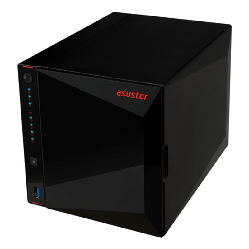 Сетевое хранилище ASUSTOR AS5304T 4-Bay NAS/Media player/Intel Celeron J4105 1.5GHz, up to 2.5 GHz(Quad-Core), 4GB SO-DIMM DDR4, noHDD(HDD,SSD),/2x2,5GbE(LAN)/ camera license 90IX0181-BW3S10