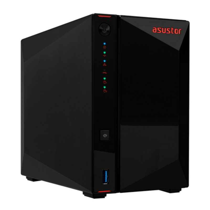 Сетевое хранилище ASUSTOR AS5202T 2-Bay NAS/Media player/Intel Celeron J4005 2.0GHz up to 2.7GHz (Dual-Core ), 2GB SO-DIMM DDR4, noHDD(HDD,SSD),/2x 2,5Gb (LAN)/3xUSB3.2,HDMI/4ip camera license 90IX0171-BW3S10