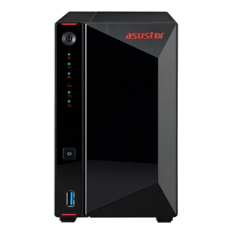 Сетевое хранилище ASUSTOR AS5202T 2-Bay NAS/Media player/Intel Celeron J4005 2.0GHz up to 2.7GHz (Dual-Core ), 2GB SO-DIMM DDR4, noHDD(HDD,SSD),/2x 2,5Gb (LAN)/3xUSB3.2,HDMI/4ip camera license 90IX0171-BW3S10