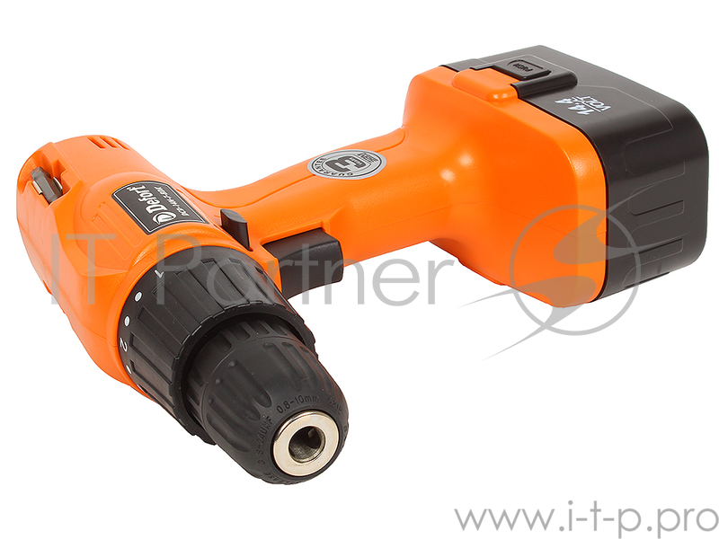 Дрель-шуруповерт аккумуляторная Defort DCD-14N-7-BDK (аккумулятор 14,4В крутящий момент 15Nm скорость вращения 0-550об/мин набор аксессуаров 16шт)