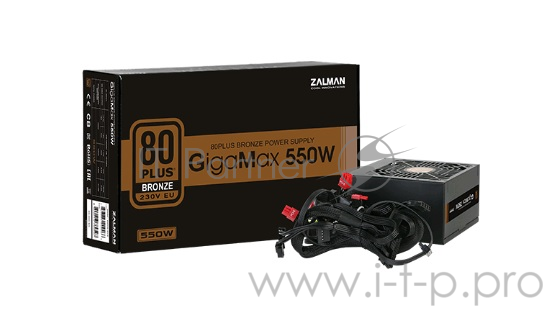 Блок питания Zalman ZM550-GVII, 550W, ATX12V v2.31, EPS, APFC, 12cm Fan, 80+ Bronze, Retail