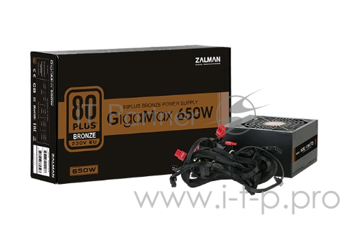 Блок питания Zalman ZM650-GVII, 650W, ATX12V v2.31, EPS, APFC, 12cm Fan, 80+ Bronze, Retail
