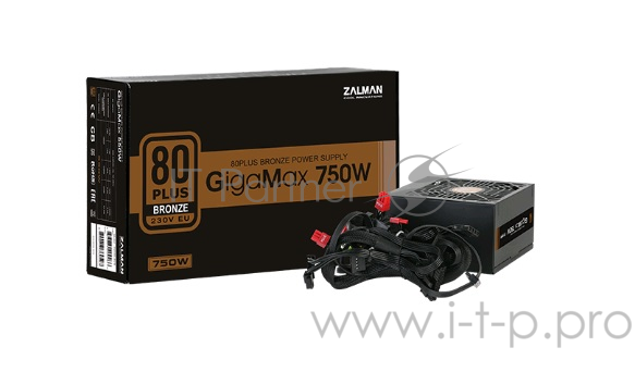 Блок питания Zalman ZM750-GVII, 750W, ATX12V v2.31, EPS, APFC, 12cm Fan, 80+ Bronze, Retail