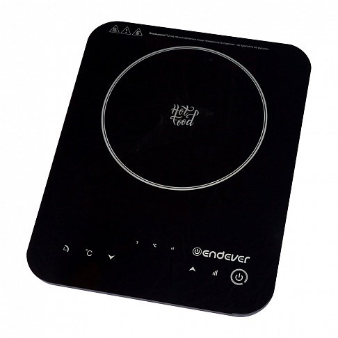 Плитка индукционная Endever Skyline IP-49, 2000 Вт., сенсорное упр.,1 конфорка, температура до 270°С, черный