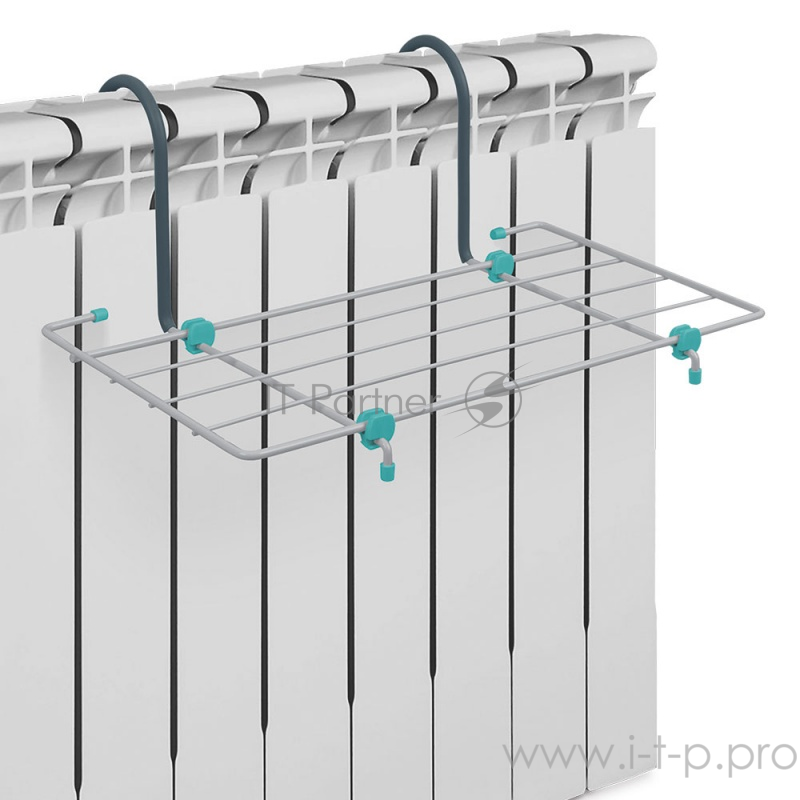 Сушилка для белья НИКА СБ5-45 серебряный, на батарею, 2.1м (450х235х180)