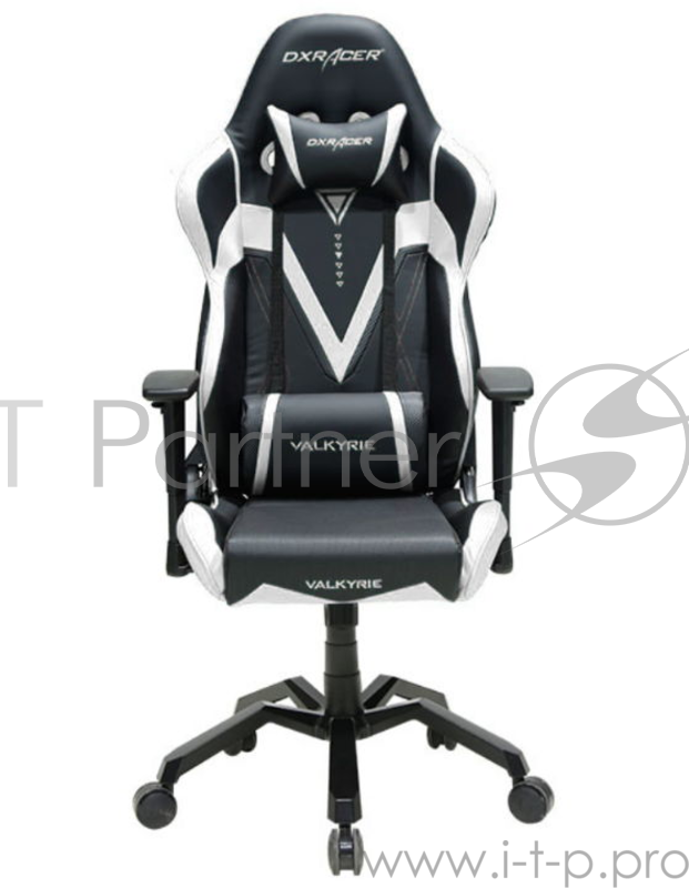 Игровое кресло DXRacer Valkyrie чёрно-белое (OH/VB03/NW, кожа-PU, регулируемый угол наклона, механизм качания)