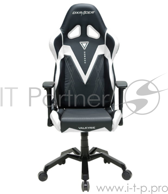 Игровое кресло DXRacer Valkyrie чёрно-белое (OH/VB03/NW, кожа-PU, регулируемый угол наклона, механизм качания)