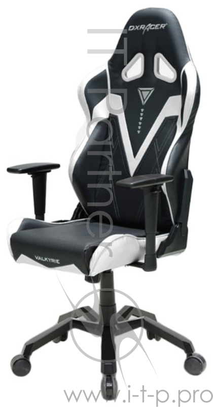 Игровое кресло DXRacer Valkyrie чёрно-белое (OH/VB03/NW, кожа-PU, регулируемый угол наклона, механизм качания)