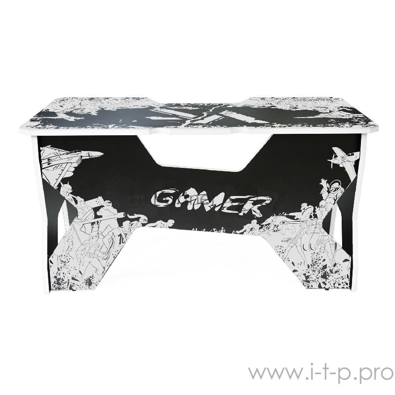 Generic Comfort Gamer2/VS/NW Игровой стол чёрно-белый (ЛДСП Е1,150 x 90 x 75)