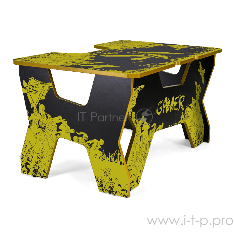 Generic Comfort Gamer2/VS/NY Игровой стол чёрно-жёлтый (ЛДСП Е1,150 x 90 x 75)